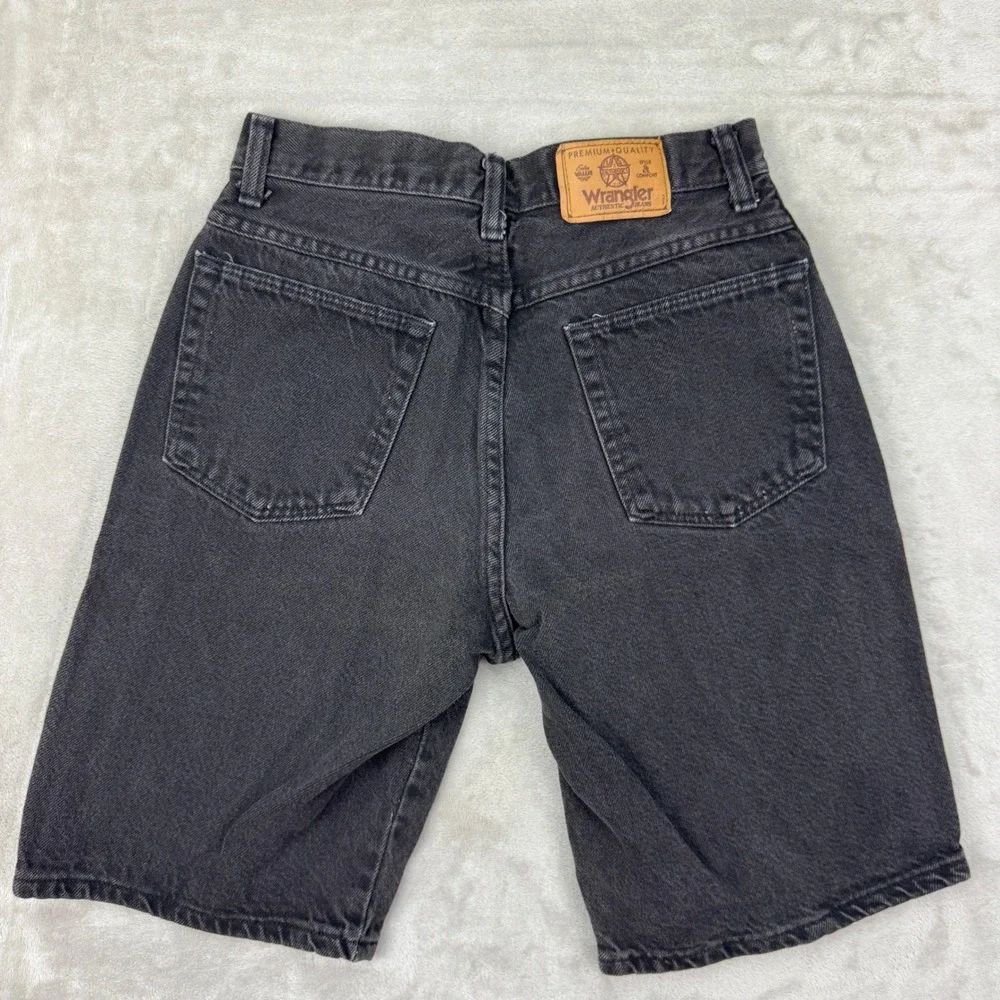 Vintage Wrangler Denim Shorts Boys Size 16 Black Made in USA 25 Waist 90s